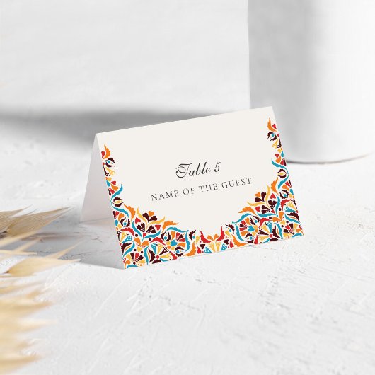 Whimsical Luxury Ivory Floral Style Border Wedding テーブルナンバー