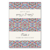 Whimsical Luxury Ivory Floral Wedding Place Card テーブルナンバー (正面)