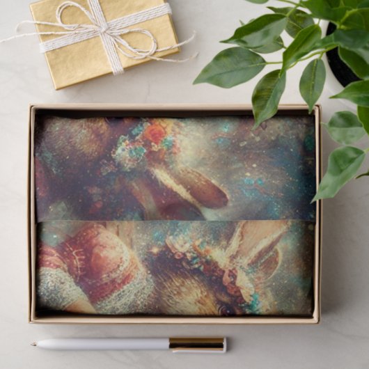 Whimsical Mad Hatter March Hare Tea Decoupage 薄葉紙 (ギフト)