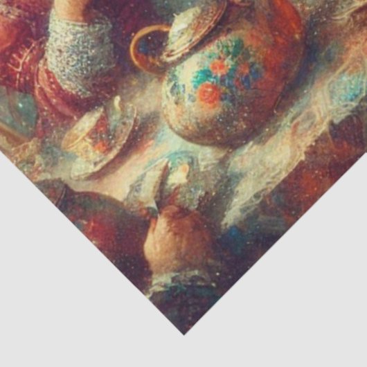 Whimsical Mad Hatter March Hare Tea Decoupage 薄葉紙 (詳細)