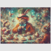 Whimsical Mad Hatter March Hare Tea Decoupage 薄葉紙 (正面)