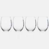Whimsical Mahjong Toile Wine Glasses - Set of 4 ステムなしワイングラス (左)