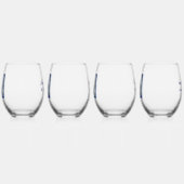 Whimsical Mahjong Toile Wine Glasses - Set of 4 ステムなしワイングラス (右)