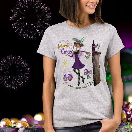 Whimsical Mardi Gras Best Friend Shirt Purple  Tシャツ