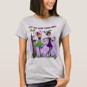 Whimsical Mardi Gras Dancing Girls Festive T-Shirt Tシャツ (正面)