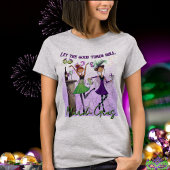 Whimsical Mardi Gras Dancing Girls Festive T-Shirt Tシャツ