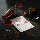 Whimsical Martini Galentine's Invitation 招待状
