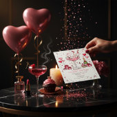 Whimsical Martini Galentine's Invitation 招待状