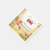 Whimsical Meadow Lady Bug 1st Birthday スタンダードカクテルナプキン (角)