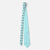 Whimsical Menorah Men's Light Blue Neck Tie ネクタイ (裏面)