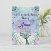 Whimsical Mermaid Under the Sea Birthday Party 招待状 (スタンド正面)