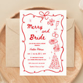 Whimsical Merry and Bride Holiday Bridal Shower 招待状