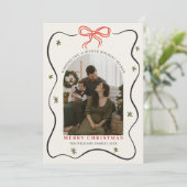 Whimsical Merry Christmas Family Photo シーズンカード (スタンド正面)