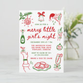 Whimsical Merry Little Girl's Night Christmas 招待状 (スタンド正面)