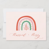 Whimsical Merry Married Calligraphy Wedding  サンキューカード (正面)