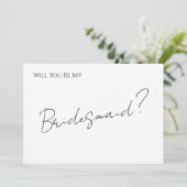 Whimsical Minimal Script Bridesmaid Proposal Card 招待状 (スタンド正面)