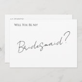 Whimsical Minimal Script Bridesmaid Proposal Card 招待状 (正面/裏面)