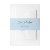 Whimsical Minimalist Blue Calligraphy Wedding 招待状ベリーバンド (正面例)