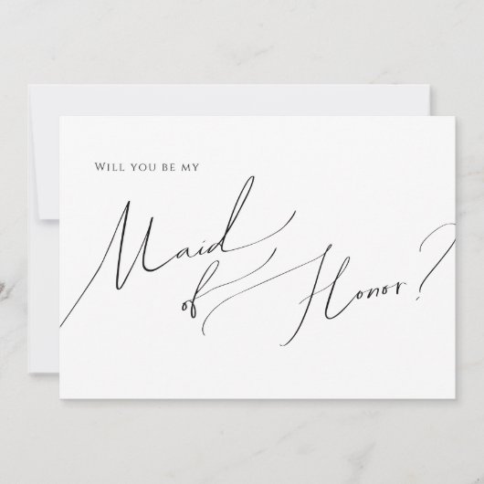 Whimsical Minimalist Script | Maid of Honor Card 招待状 (正面)