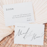 Whimsical Minimalist Script | Maid of Honor Card 招待状<br><div class="desc">This whimsical minimalist script | maid of honor is perfect for your classic simple black and white minimal modern boho wedding. The design features elegant, delicate, and romantic handwritten calligraphy lettering with formal shabby chic typography. The look will go well with any wedding season: spring, summer, fall, or winter! The...</div>