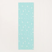 Whimsical Minty Green Daisy Floral Script Name  ヨガマット (裏面)