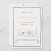 Whimsical Misty Blue Save The Date 招待状 (裏面)