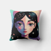 Whimsical Modern Art Throw Pillow クッション (裏面)