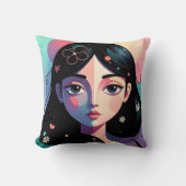 Whimsical Modern Art Throw Pillow クッション (正面)