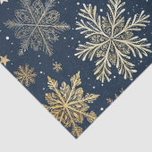 Whimsical Modern Navy Gold Snowflakes Decoupage 薄葉紙 (詳細)