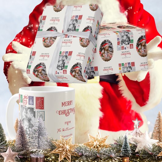 Whimsical Modern Nostalgia Christmas 2 Photo ラッピングペーパー