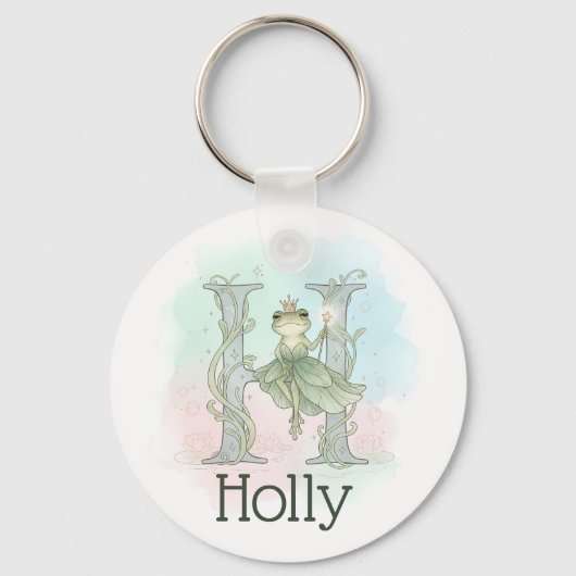 Whimsical Monogram Letter H キーホルダー (正面)