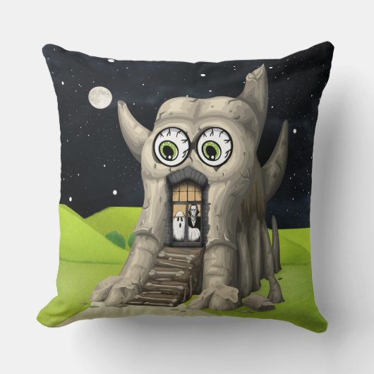 Whimsical Monster House Fantasy Decorative クッション (正面)