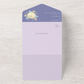 Whimsical Moon Books For Baby Purple Baby Shower オールインワン招待状 (外側)