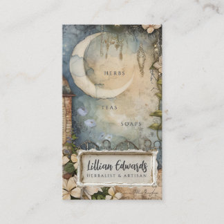 Whimsical Moon Garden Business Card 名刺