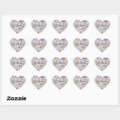 ​Whimsical Mosaic Floral Heart Sticker ハートシール (シート)