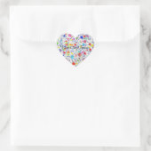 ​Whimsical Mosaic Floral Heart Sticker ハートシール (バッグ)
