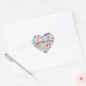 ​Whimsical Mosaic Floral Heart Sticker ハートシール (封筒)