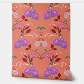 Whimsical Moth and Floral Pattern 壁紙 (ほどく)