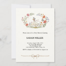 Whimsical Mother Goose Wildflower Baby Shower  招待状