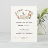 Whimsical Mother Goose Wildflower Baby Shower  招待状 (スタンド正面)