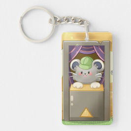 Whimsical Mouse Vendor – Cute Hat Booth Character キーホルダー