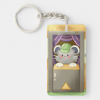 Whimsical Mouse Vendor – Cute Hat Booth Character キーホルダー