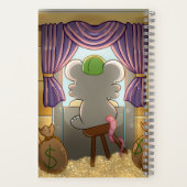 Whimsical Mouse Vendor – Cute Hat Booth Character  ノートブック (裏面)