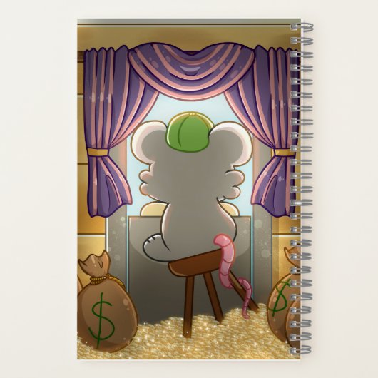 Whimsical Mouse Vendor – Cute Hat Booth Character ノートブック (裏面)