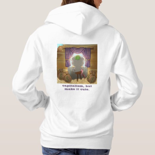 Whimsical Mouse Vendor – Cute Hat Booth Character パーカ (裏面)