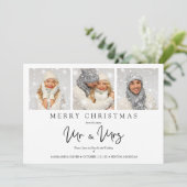 Whimsical MR & MRS Christmas Wedding Photos シーズンカード (スタンド正面)