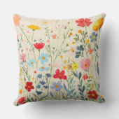Whimsical Multicolored Floral Garden クッション (裏面)