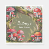 Whimsical Mushroom Baby Shower スタンダードランチョンナプキン (正面)