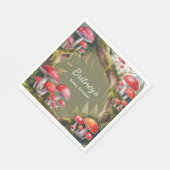 Whimsical Mushroom Baby Shower スタンダードランチョンナプキン (角)