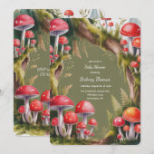 Whimsical Mushroom Baby Shower  招待状 (正面/裏面)